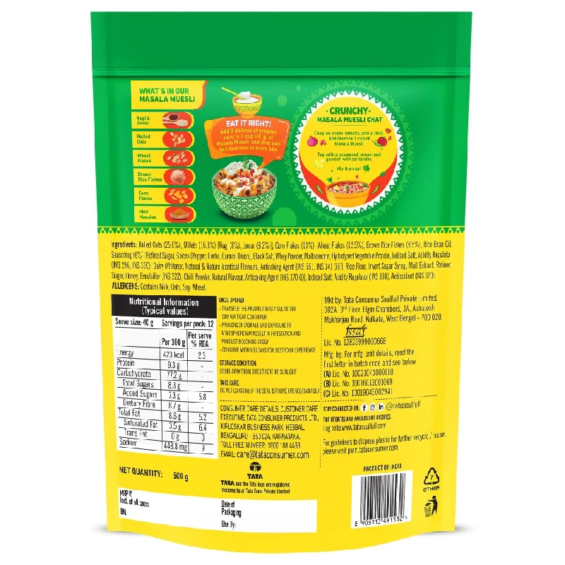 Tata Soulfull Masala Muesli with Millets Teekha Twist, 500 g-2.webp